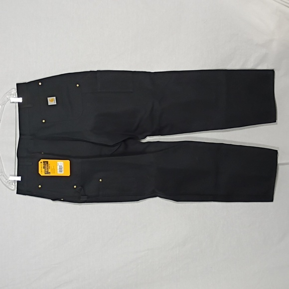 NWT Carhartt Black Loose Fit Firm Duck Double Front Utility Work Pant Men 38x32 - Picture 4 of 10